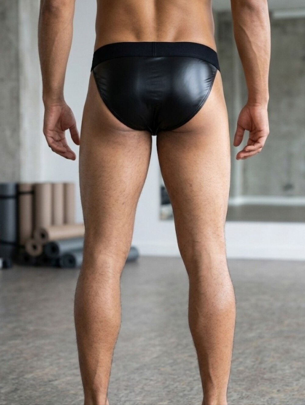 Zip Front Leather Sport Brief - Picture 2 of 9